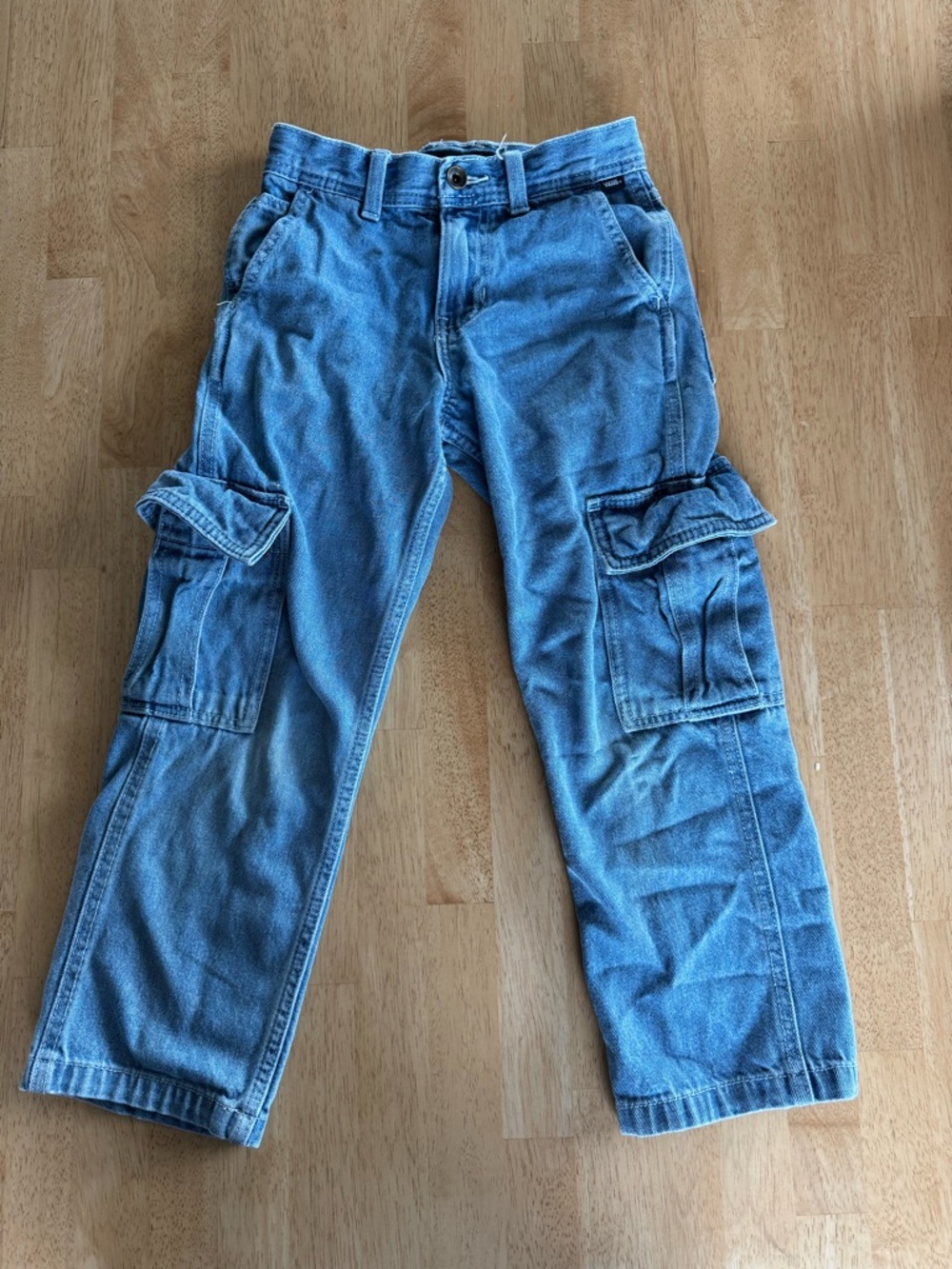 Vans Light Blue Cargo Jeans with Utility Pockets